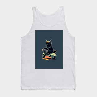 cat riding a scooter Tank Top